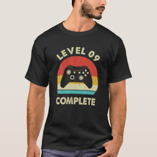 Level 9 Complete Video Gamer - 9Th Wedding Anivers T-Shirt