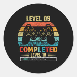 Level 9 Completed Level 10 Loading 9th Birthday Vi Classic Round Sticker