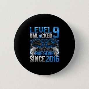 Level 9 Unlocked 9 Year Old Gifts For Boys 9th Bir 6 Cm Round Badge