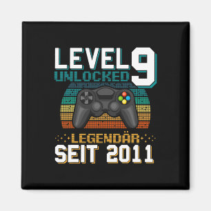 Level 9 Unlocked 9 Years Gamer Gamer Boy Gift Magnet