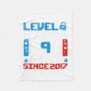 Level 9 Unlocked 9th Birthday Gaming Gift Boys Fleece Blanket