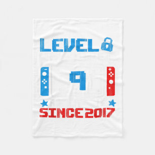Level 9 Unlocked 9th Birthday Gaming Gift Boys Fleece Blanket
