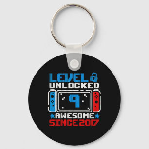 Level 9 Unlocked 9th Birthday Gaming Gift Boys Key Ring