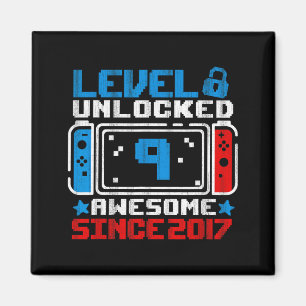 Level 9 Unlocked 9th Birthday Gaming Gift Boys Magnet