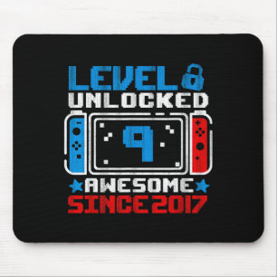 Level 9 Unlocked 9th Birthday Gaming Gift Boys Mouse Pad