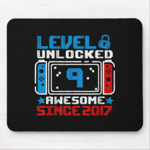Level 9 Unlocked 9th Birthday Gaming Gift Boys Mouse Pad