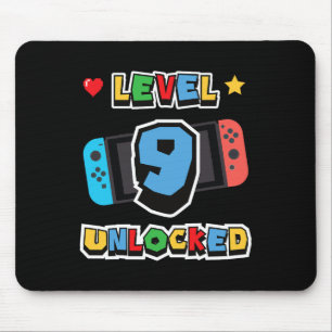 Level 9 Unlocked 9th Birthday Kids Video Game 9 Ye Mouse Pad