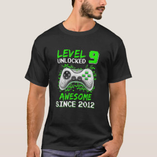 Level 9 Unlocked Awesome 2012 Video Game 9Th Birth T-Shirt