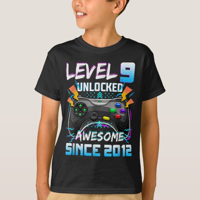 Level 9 Unlocked Awesome 2012 Video Game T-Shirt (Front)