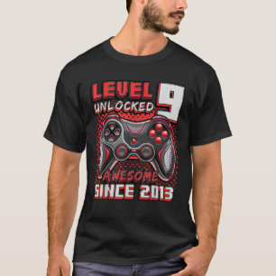 Level 9 Unlocked Awesome 2013 Video Game 9th Birth T-Shirt