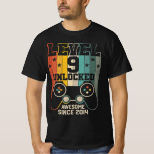 Level 9 Unlocked Awesome 2014 Boy Video Game 9th B T-Shirt