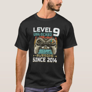 Level 9 Unlocked Awesome 2014 Gamer Boy 9th Birthd T-Shirt