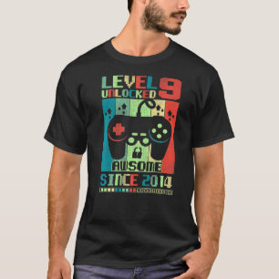 Level 9 Unlocked Awesome 2014 Gamer Boy 9th Birthd T-Shirt