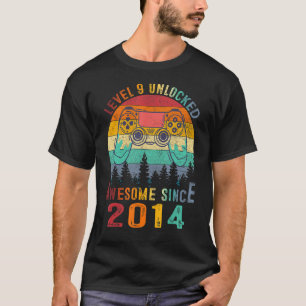 Level 9 Unlocked Awesome 2014 Video Game 9th Birth T-Shirt