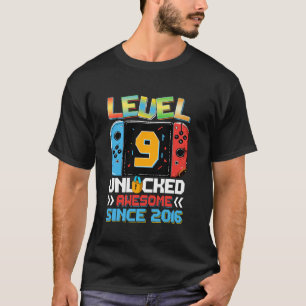 Level 9 Unlocked Awesome 2016 Video Game 9th Birth T-Shirt