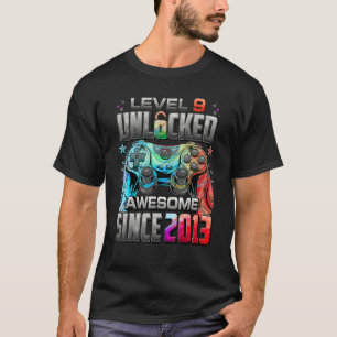 Level 9 Unlocked Awesome Since 2013 9th Birthday G T-Shirt