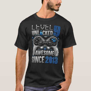 Level 9 Unlocked Awesome Since 2013 9th Birthday T-Shirt