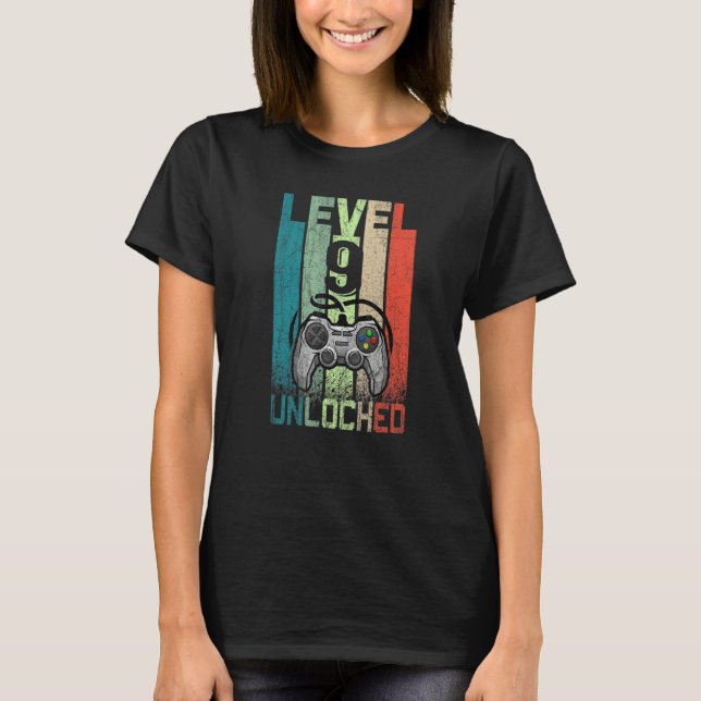 Level 9 Unlocked Awesome Since 2014 9th Birthday G T-Shirt (Front)