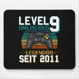 Level 9 Unlocked Awesome Since 2016 9th Birthday B Mouse Pad