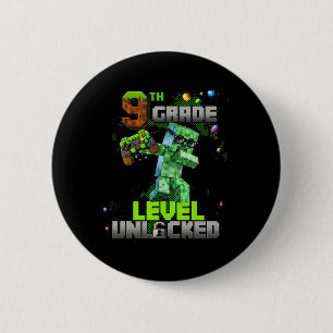 Level 9 Unlocked Awesome Since 2016 Birthday Boy P 6 Cm Round Badge