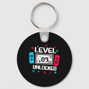Level 9 Unlocked Gamer - 9th Birthday Gift Video G Key Ring