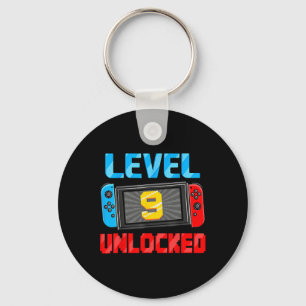 Level 9 Unlocked Gamer 9th Birthday Gift Video Gam Key Ring