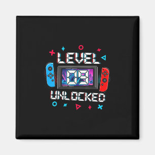 Level 9 Unlocked Gamer 9th Birthday Gift Video Gam Magnet