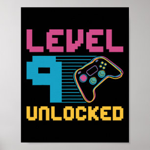 Level 9 Unlocked Gaming Birthday 1  Poster