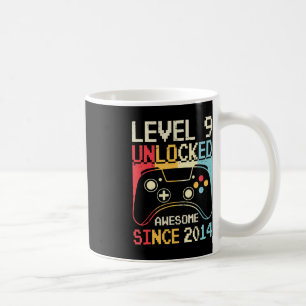 Level 9 Unlocked Video Game 9th Birthday Gamer Boy Coffee Mug
