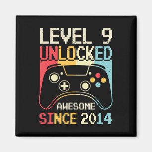 Level 9 Unlocked Video Game 9th Birthday Gamer Boy Magnet