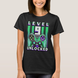 Level 9 Unlocked Video Game 9th Birthday Gamer Boy T-Shirt