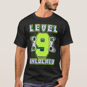 Level 9 Unlocked Video Game 9th Birthday Gamer Boy T-Shirt