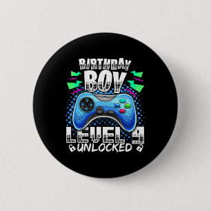 Level 9 Unlocked Video Game 9th Birthday Gamer Gif 6 Cm Round Badge