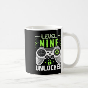 Level 9 Unlocked Video Game 9th Birthday Gamer Gif Coffee Mug