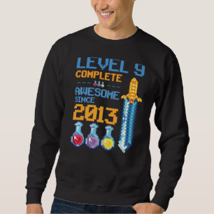 Level 9 Unlocked Video Game 9th Birthday Party Ret Sweatshirt