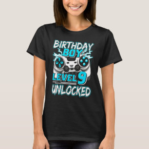 Level 9 Unlocked Video Game Birthday Gamer Boys T-Shirt