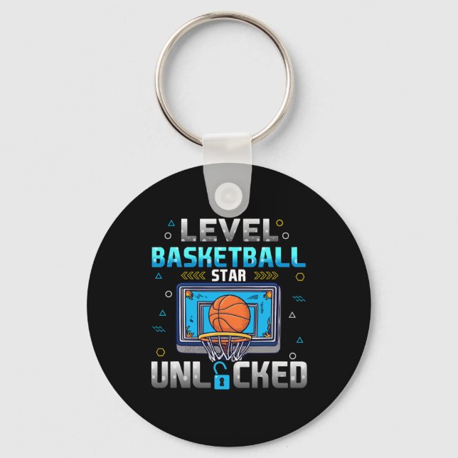 Level Basketball Star Unlocked Boys Men Gamer  Key Ring (Front)