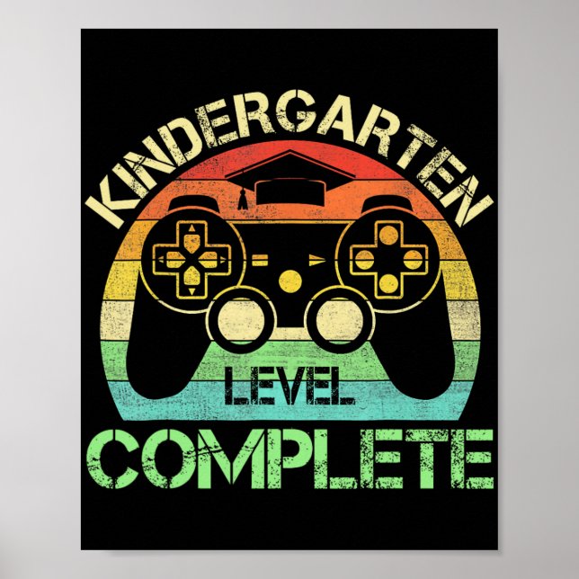Level Complete Gaming Boy Last Day Of School  Poster (Front)