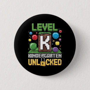 Level Kindergarten Unlocked Video Game Funny Back 6 Cm Round Badge