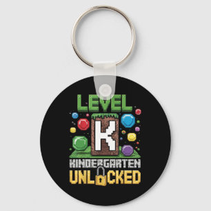 Level Kindergarten Unlocked Video Game Funny Back Key Ring
