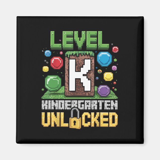 Level Kindergarten Unlocked Video Game Funny Back  Magnet (Front)