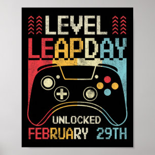 Level Leap Day Unlocked Video Game Controller Game Poster
