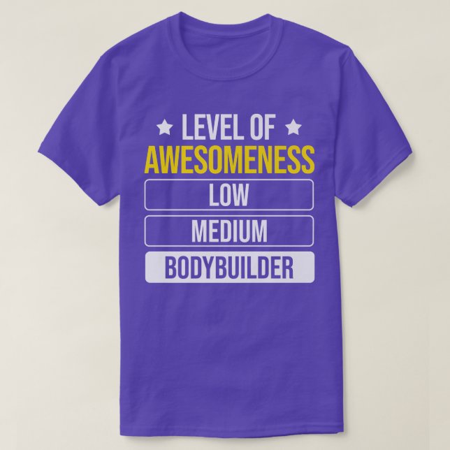 Level Of Awesomeness Bodybuilder Fitness Gym Quote T-Shirt (Design Front)