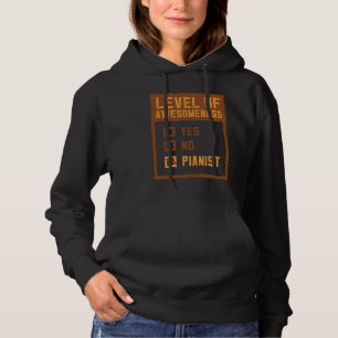 Level Of Awesomeness Is A Pianist Instrument Piano Hoodie