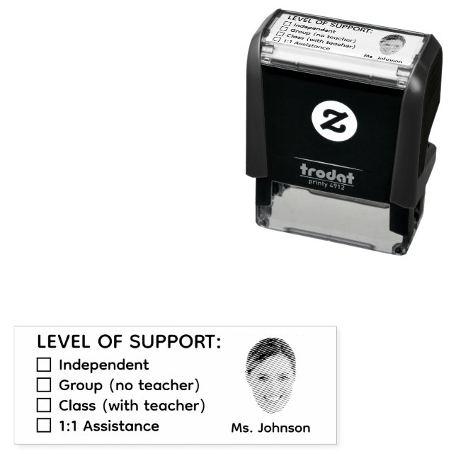 Level Of Support Custom Teacher Homework Grading Self-inking Stamp (In Situ)