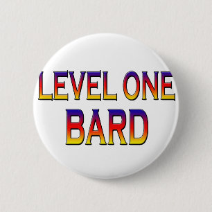 Level one bard 6 cm round badge