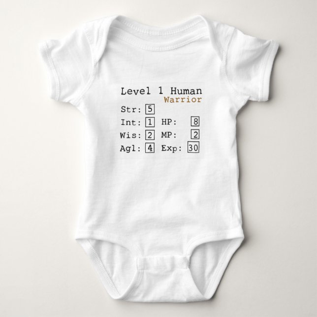 Level One Warrior Baby Bodysuit (Front)