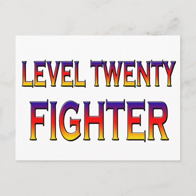 Level twenty fighter postcard (Front)