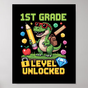 Level Unlocked 1st Grade Dinosaur Ck To School Gam Poster