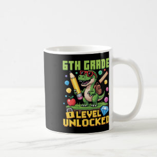 Level Unlocked 6th Grade Dinosaur Back To School G Coffee Mug